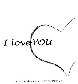 I love you.Big,romantic heart made with love.Happy Valentine day.Invitation.Lovely.