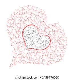 I love you.Big,romantic heart made from stars.So sweet.Happy Valentine day.