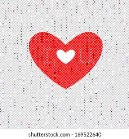 Love you.Card. polka dot pattern