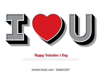I LOVE YOU,Happy Valentine's Day ,Illustration 
