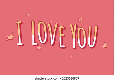 I love you.heart.Fashion funny slogan with a cherry patch for t-shirt and clothing graphic vector Print.vector illustration.