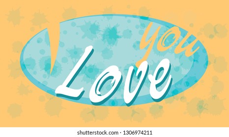 I Love YouIllustration of a vintage and grunge textured I love you card, for valentine's day, with ornament, decorative hand drawn floral patterns