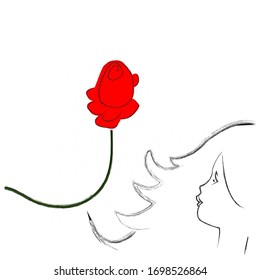 I love you.Only you.Romantic,lovely scene with roses and big heart.Happy Valnetine day.