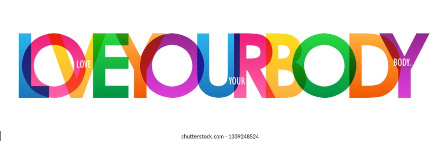 LOVE YOUR BODY colorful typography banner