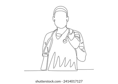 Love your body. National doctors day one-line drawing