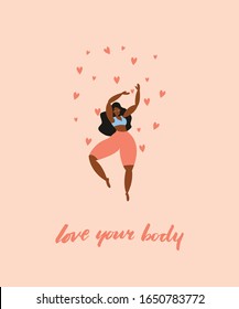 Love your body. Women doing yoga