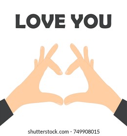 Love your business concept. Hands make the heart - vector