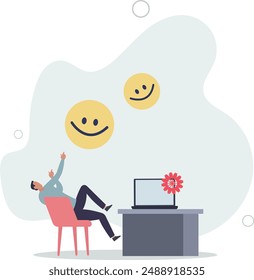 love your career or motivation to go to work, appreciation after finish work concept.flat design.illustration with people.