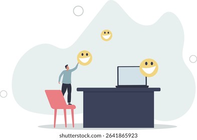 love your career or motivation to go to work, appreciation after finish work concept. character life .