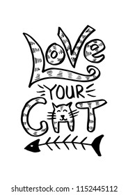 Love your cat hand lettering. Motivational quote.