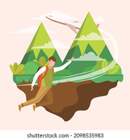 
Love your earth then the earth will take good care of you. Earth day. All things green. Vector colorful illustration.