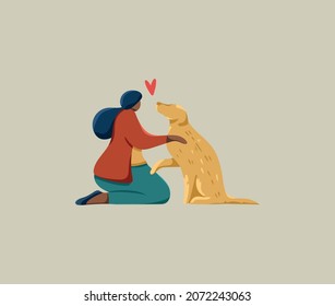 Love your pets. Tribute to your best friend, wether they are dogs, cats, horses, fishes, rabbits, chickens... You love them and they love you back. Concept for pet store, adoption...