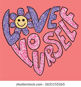 Love your self illustration. Kids fashion tshirt graphic design, girl and more