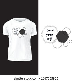 Love your self,  t-shirt and apparel modern vector design