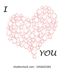 I love you.Romantic scene with big heart made from stars.Sweet.Valentine day.Lovely.