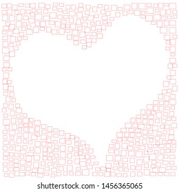 I love you.Romantic scene with big heart made from cubes.Valentine day.Lovely.