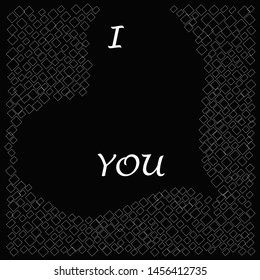 I love you.Romantic scene with big heart made from cubes.Valentine day.Lovely.
