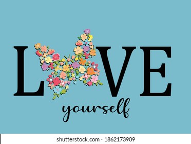 love yourself always fabulous always special butterflies and daisies positive quote flower design margarita 
mariposa
stationery,mug,t shirt,phone case fashion slogan  style spring summer sticker and 