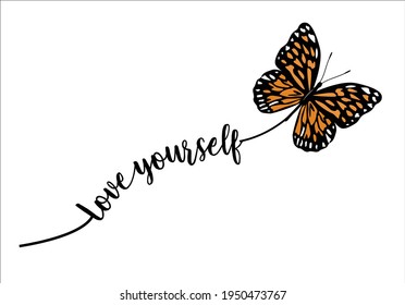 love yourself butterfly daisy spring dreamer butterflies and daisies positive quote flower design margarita 
mariposa
stationery,mug,t shirt,phone case fashion slogan  style spring summer sticker 