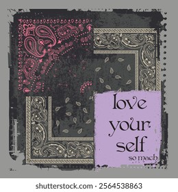 Love Yourself with chalkboard texture