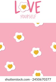 love yourself  cute pattern eggs