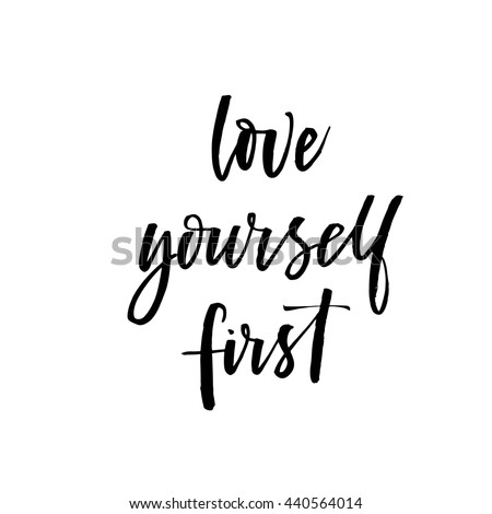 Download Love Yourself First Card Hand Drawn 스톡 벡터(사용료 없음 ...