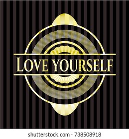 Love Yourself gold emblem or badge