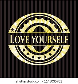 Love Yourself golden emblem