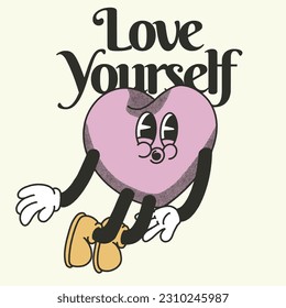 Love Yourself With Love Groovy Character design