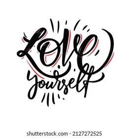 Love Yourself Hand Drawn Black Color Stock Vector (Royalty Free ...