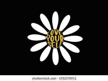 love yourself hand drawn design vector