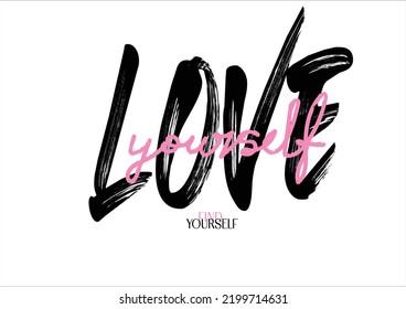 love yourself hand drawn design grunge graffiti urban