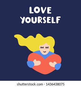 Love yourself. Hand drawn vector illustration. 
