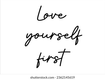 love yourself hand drawn vector design 