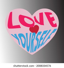 love yourself heart pink color heart 