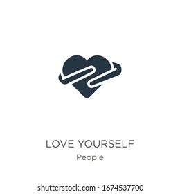 Love yourself icon vector. Trendy flat love yourself icon from people collection isolated on white background. Vector illustration can be used for web and mobile graphic design, logo, eps10