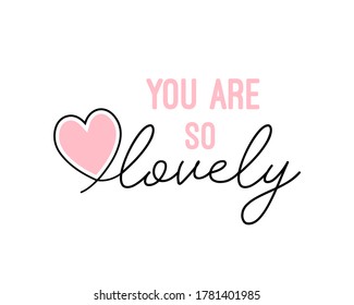 Love yourself lettering vector isolated on white with golden heart for logo, t-shirt design, and print for girls' clothes and apparel. 