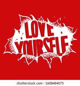 Love yourself motivate poster vector.
