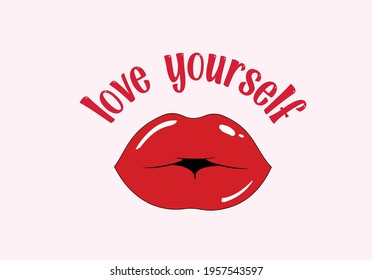 love yourself mouth red daisy spring dreamer butterflies and daisies positive quote flower design margarita 
mariposa
stationery,mug,t shirt,phone case fashion slogan  style spring summer sticker 