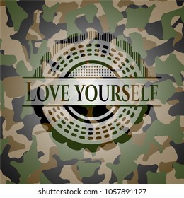 Love Yourself on camo texture