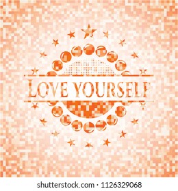 Love Yourself orange mosaic emblem