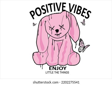 love yourself pink bear vector design Urban graffiti street art typography inspirational slogan print for graphic tee t shirt or sweatshirt - Vector grunge