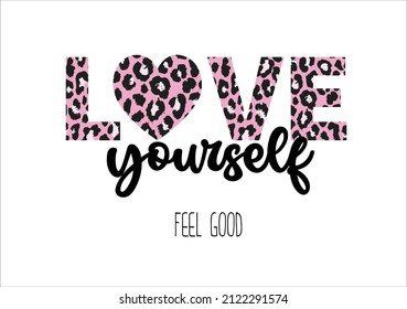 love yourself with pink heart
