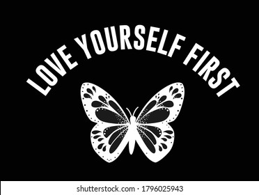 love yourself positive butterfly quote  butterflies and daisies positive quote flower design margarita 
mariposa
stationery,mug,t shirt,phone case fashion style spring summer