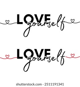 Love Yourself quote, infographic. Social media post template designs for quotes. Empty speech bubbles, quote bubbles and text box. Vector Illustration EPS10.