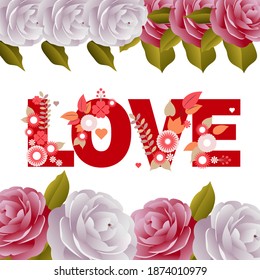 Love. yourself quote. Self-care Single word. Modern calligraphy text love yourself Care. rose flower