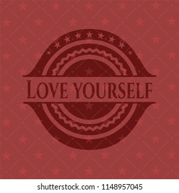 Love Yourself realistic red emblem