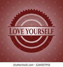 Love Yourself retro red emblem
