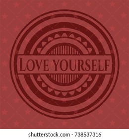 Love Yourself retro red emblem Love Yourself retro red emblem