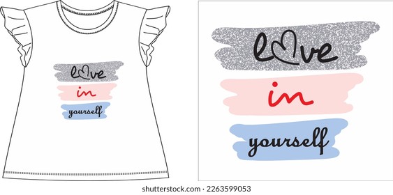 AMOR EN USTED MISMO diseño gráfico de camiseta ilustración vectorial archivo digital